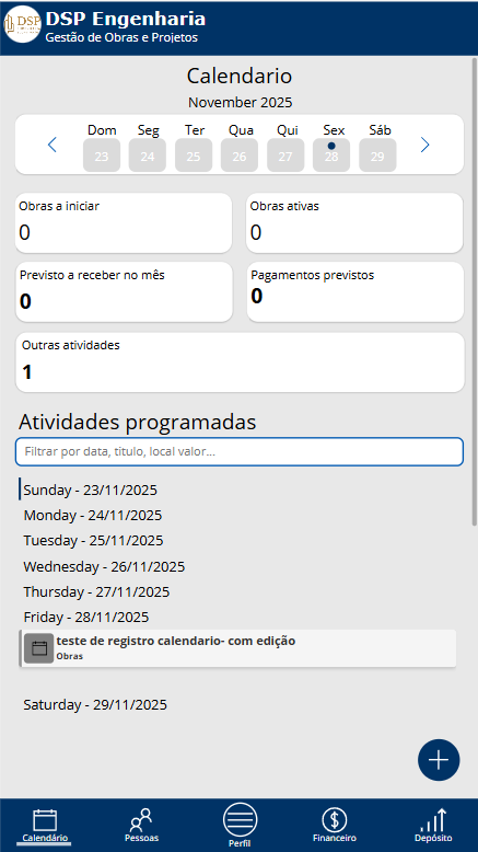 DSP Engenharia - Calendário de obras
